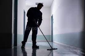 Sweeping office floor